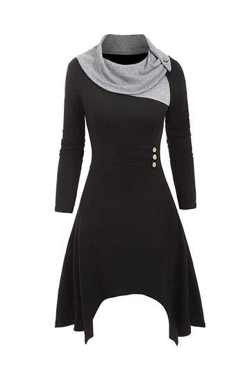 Mangas Compridas Preto Vestido Vintage de Halloween